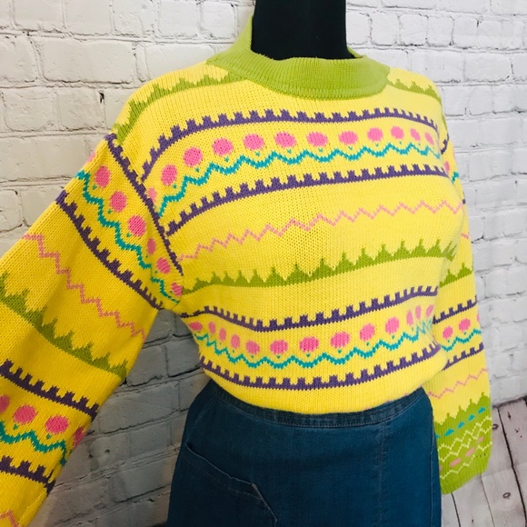 United Colors Of Benetton Tops - Vintage 80s Benetton detailed sweater